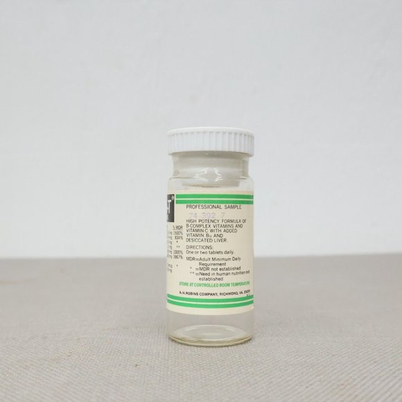 Vintage Allbee-T Multivitamin Tablet Empty Bottle Doctors Sample Size Apothecary - Picture 3 of 6